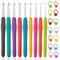 23 PCS Crochet Hooks, Ergonomic Handle Crochet Hooks Set for Arthritic Hands, Comfortable Smooth Crochet Needles Extra Long  Knitting Needles with Stitch Markers.